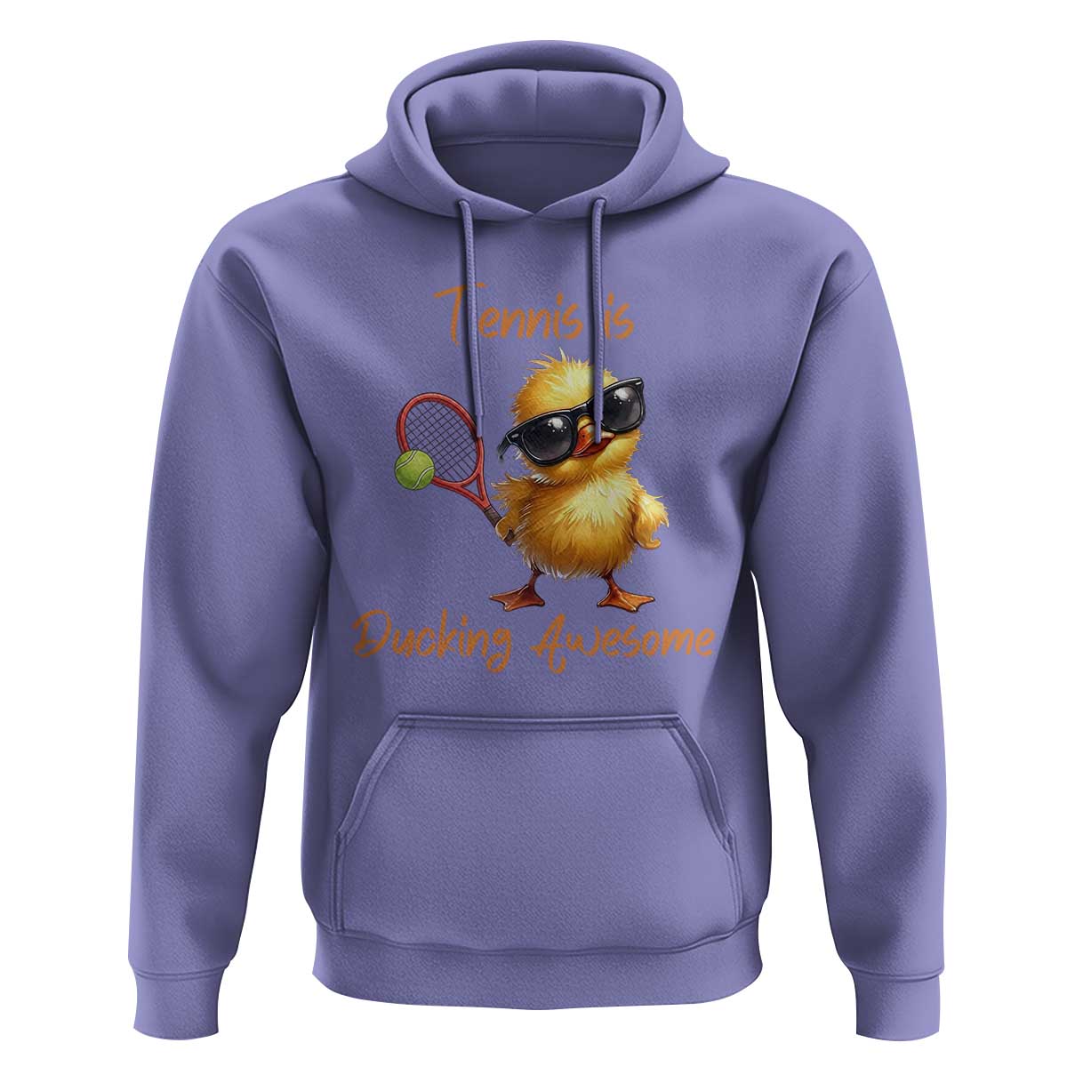 Funny Cute Duck Playing Tennis Hoodie Ducking Awesome - Wonder Print Shop