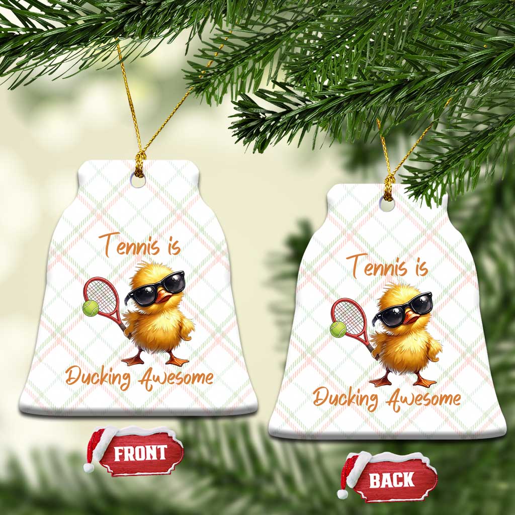 Funny Cute Duck Playing Tennis Ceramic Ornament Ducking Awesome - Wonder Print Shop