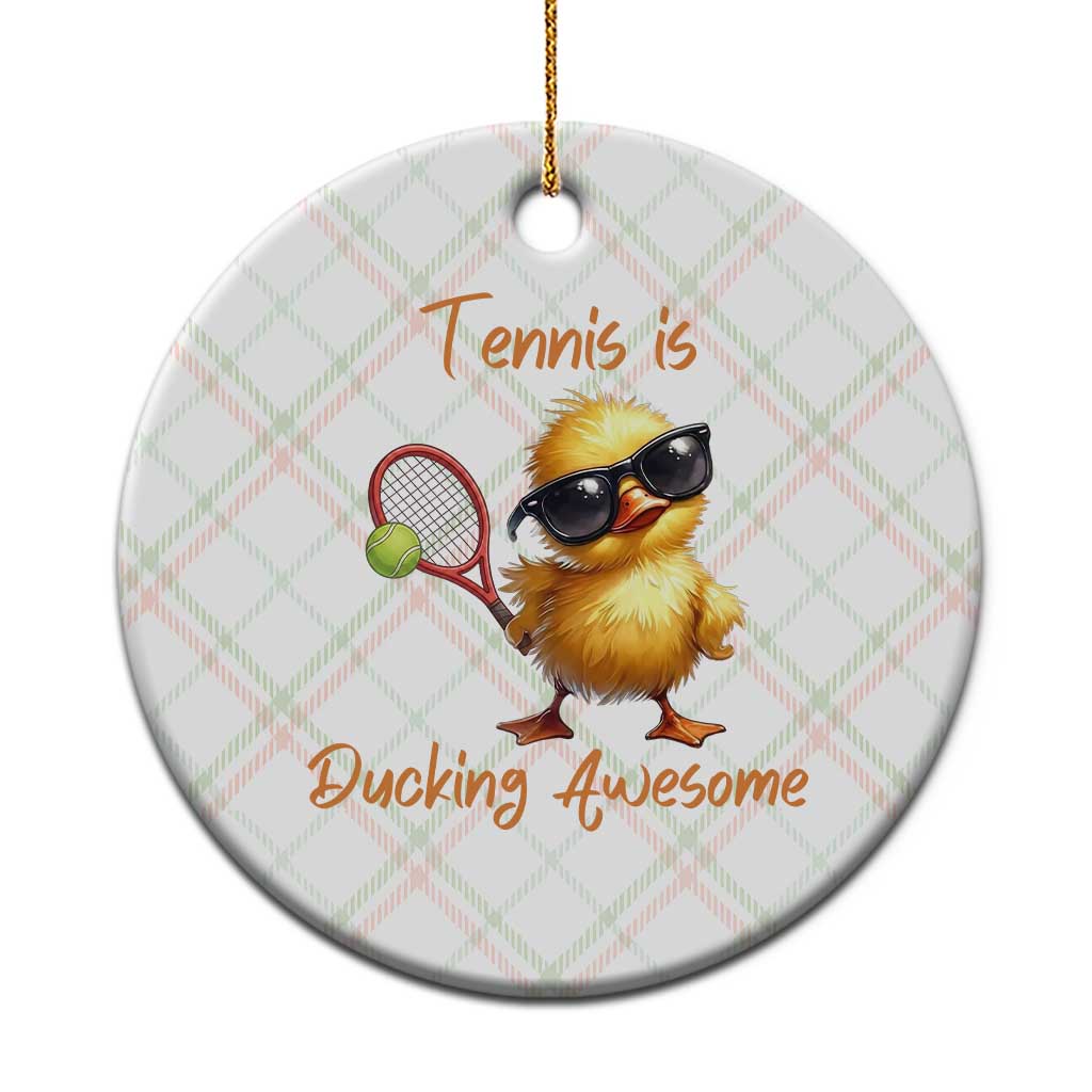 Funny Cute Duck Playing Tennis Ceramic Ornament Ducking Awesome - Wonder Print Shop