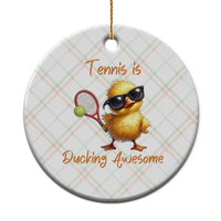 Funny Cute Duck Playing Tennis Ceramic Ornament Ducking Awesome - Wonder Print Shop