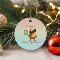 Funny Cute Duck Playing Tennis Ceramic Ornament Ducking Awesome - Wonder Print Shop