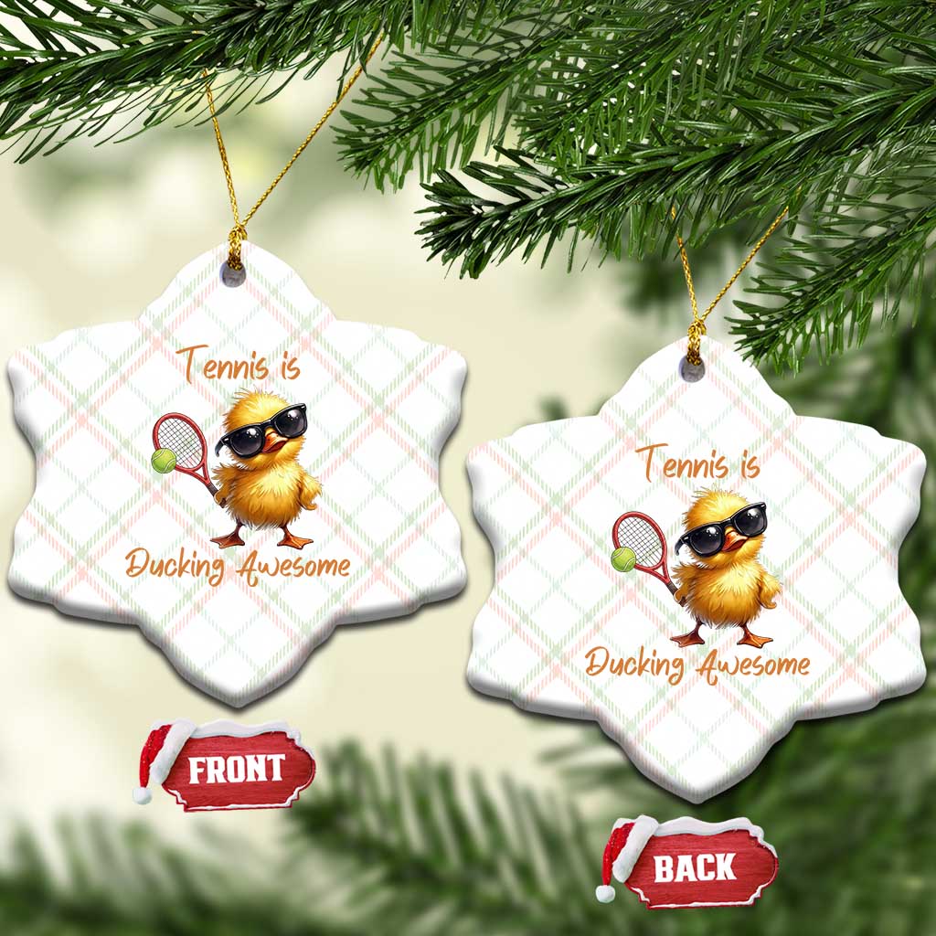 Funny Cute Duck Playing Tennis Ceramic Ornament Ducking Awesome - Wonder Print Shop