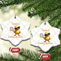 Funny Cute Duck Playing Tennis Ceramic Ornament Ducking Awesome - Wonder Print Shop