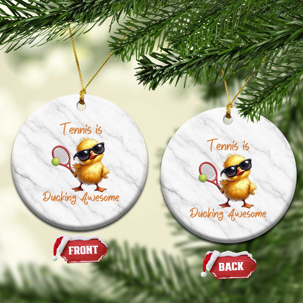 Funny Cute Duck Playing Tennis Ceramic Ornament Ducking Awesome - Wonder Print Shop