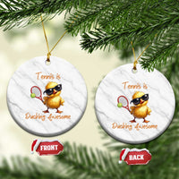 Funny Cute Duck Playing Tennis Ceramic Ornament Ducking Awesome - Wonder Print Shop