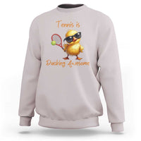 Funny Cute Duck Playing Tennis Sweatshirt Ducking Awesome - Wonder Print Shop