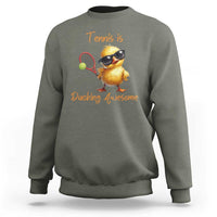 Funny Cute Duck Playing Tennis Sweatshirt Ducking Awesome - Wonder Print Shop