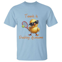 Funny Cute Duck Playing Tennis T Shirt Ducking Awesome - Wonder Print Shop