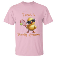 Funny Cute Duck Playing Tennis T Shirt Ducking Awesome - Wonder Print Shop