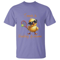 Funny Cute Duck Playing Tennis T Shirt Ducking Awesome - Wonder Print Shop