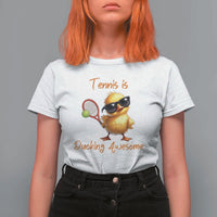 Funny Cute Duck Playing Tennis T Shirt For Women Ducking Awesome - Wonder Print Shop