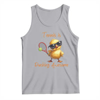 Funny Cute Duck Playing Tennis Tank Top Ducking Awesome - Wonder Print Shop