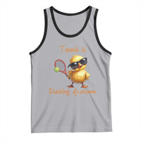 Funny Cute Duck Playing Tennis Tank Top Ducking Awesome - Wonder Print Shop