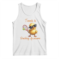 Funny Cute Duck Playing Tennis Tank Top Ducking Awesome - Wonder Print Shop