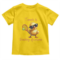 Funny Cute Duck Playing Tennis Toddler T Shirt Ducking Awesome - Wonder Print Shop