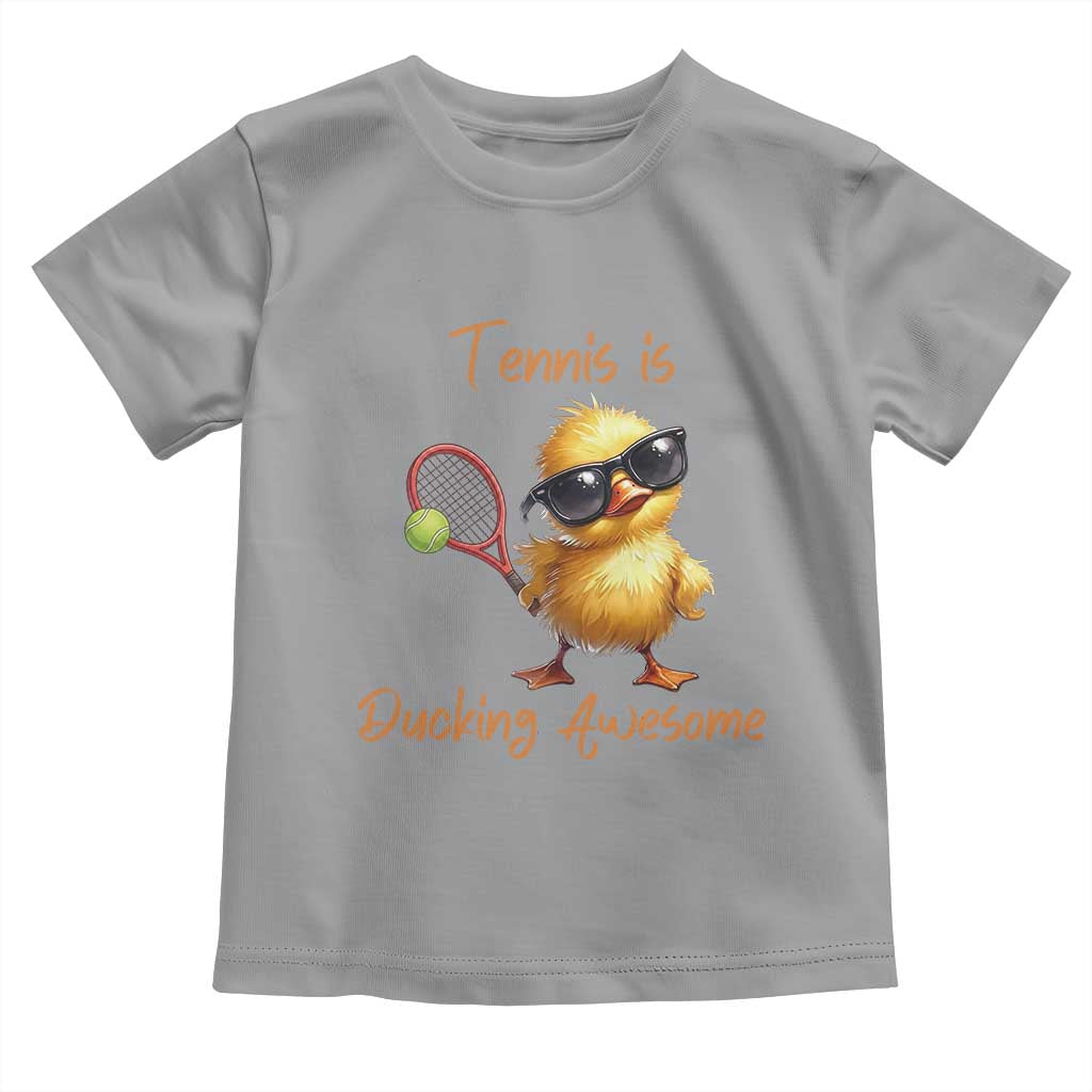 Funny Cute Duck Playing Tennis Toddler T Shirt Ducking Awesome - Wonder Print Shop