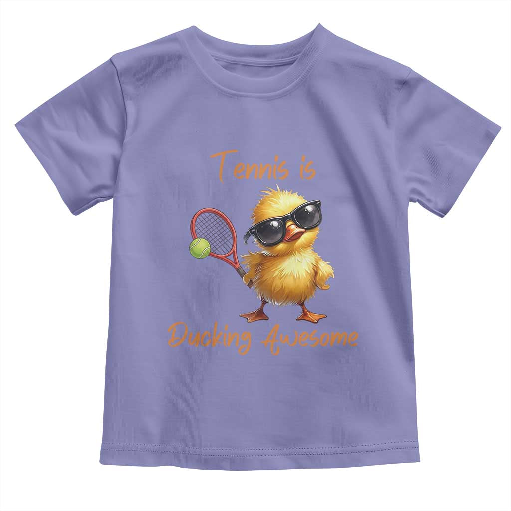 Funny Cute Duck Playing Tennis Toddler T Shirt Ducking Awesome - Wonder Print Shop