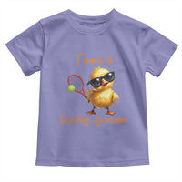 Funny Cute Duck Playing Tennis Toddler T Shirt Ducking Awesome - Wonder Print Shop