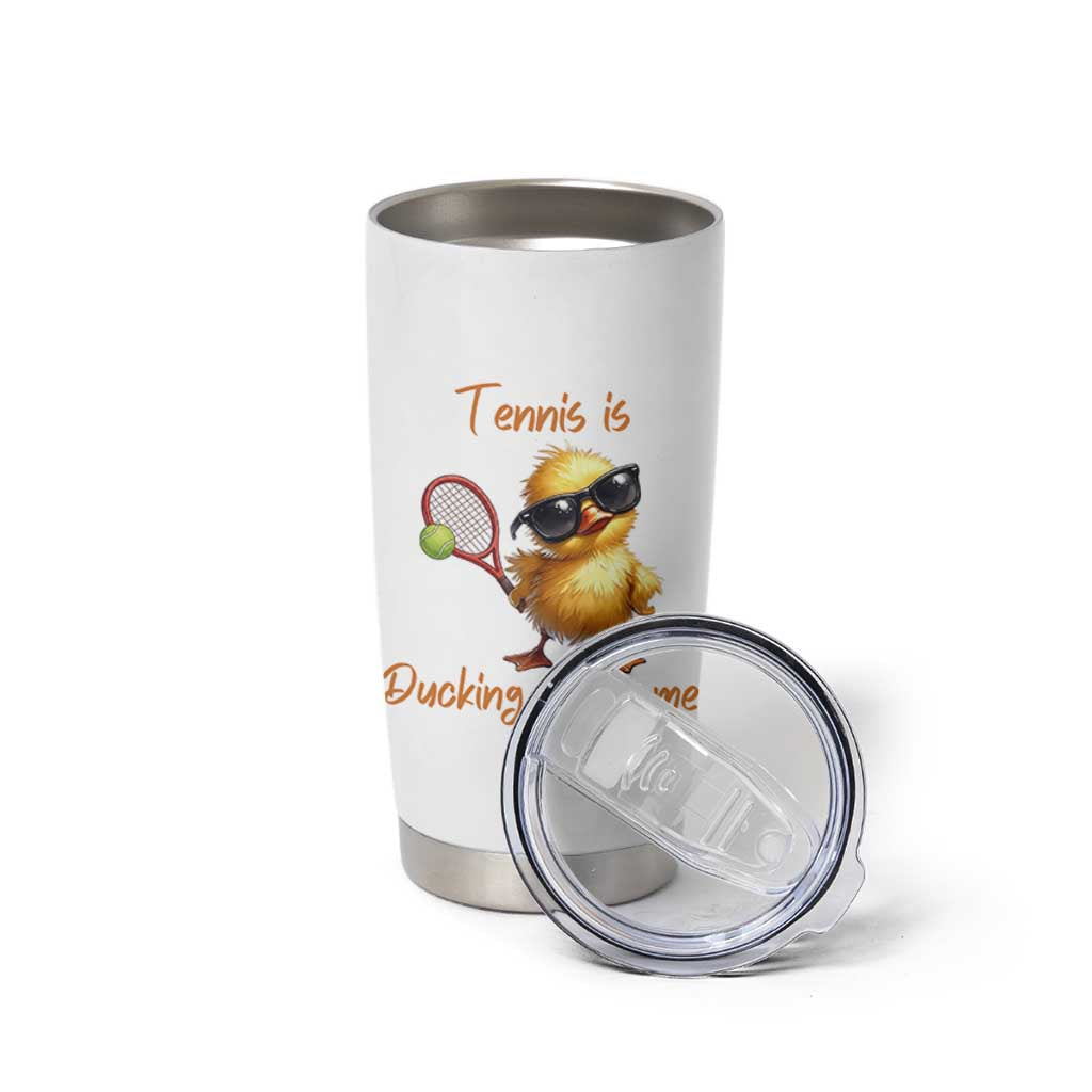 Funny Cute Duck Playing Tennis Tumbler Cup Ducking Awesome - Wonder Print Shop