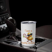 Funny Cute Duck Playing Tennis Tumbler Cup Ducking Awesome - Wonder Print Shop