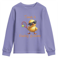 Funny Cute Duck Playing Tennis Youth Sweatshirt Ducking Awesome - Wonder Print Shop