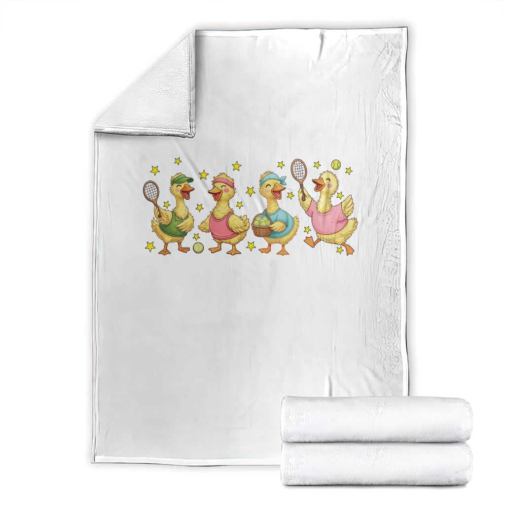 Funny Duck Playing Tennis Throw Blanket Farm Animal Lover - Wonder Print Shop