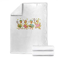 Funny Duck Playing Tennis Throw Blanket Farm Animal Lover - Wonder Print Shop