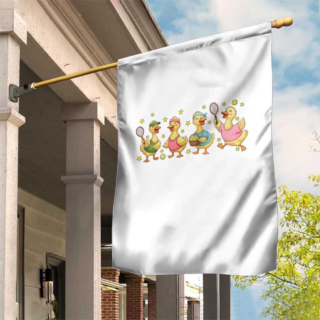 Funny Duck Playing Tennis Garden Flag Farm Animal Lover - Wonder Print Shop