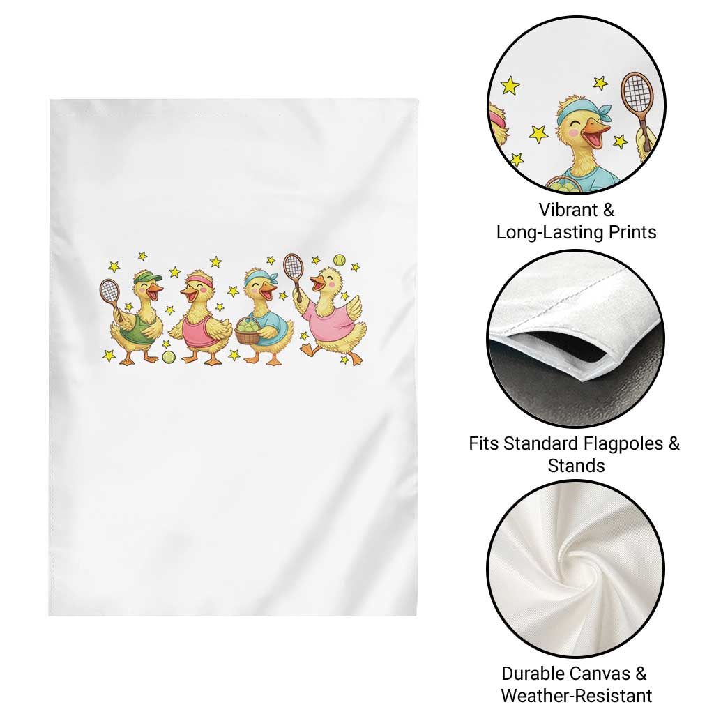 Funny Duck Playing Tennis Garden Flag Farm Animal Lover - Wonder Print Shop