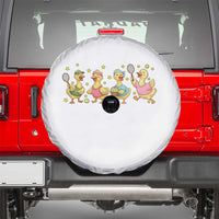 Funny Duck Playing Tennis Spare Tire Cover Farm Animal Lover - Wonder Print Shop