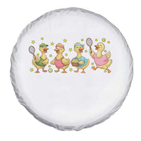 Funny Duck Playing Tennis Spare Tire Cover Farm Animal Lover - Wonder Print Shop