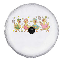 Funny Duck Playing Tennis Spare Tire Cover Farm Animal Lover - Wonder Print Shop
