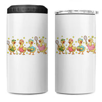Funny Duck Playing Tennis 4 in 1 Can Cooler Tumbler Farm Animal Lover - Wonder Print Shop