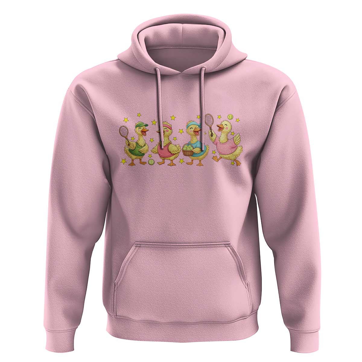 Funny Duck Playing Tennis Hoodie Farm Animal Lover - Wonder Print Shop