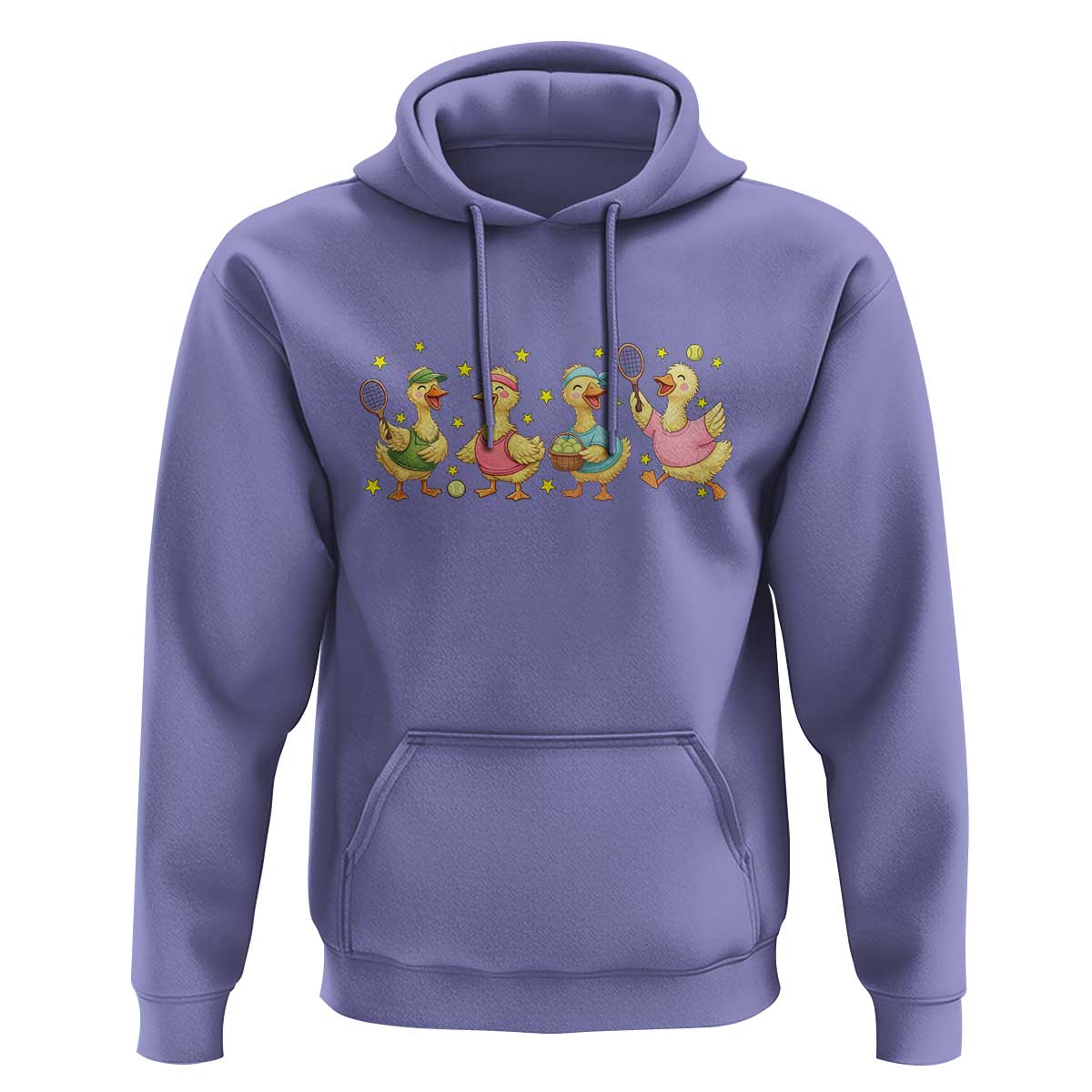 Funny Duck Playing Tennis Hoodie Farm Animal Lover - Wonder Print Shop