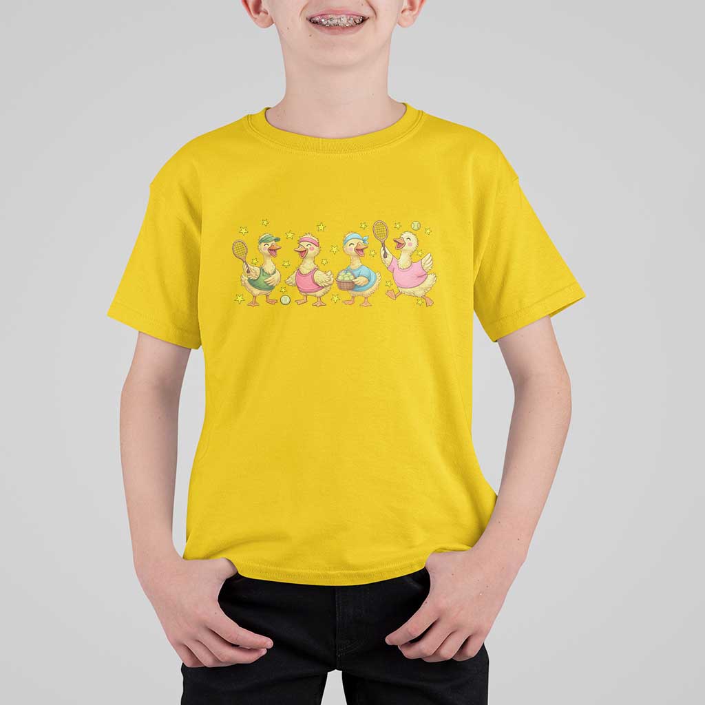 Funny Duck Playing Tennis T Shirt For Kid Farm Animal Lover - Wonder Print Shop