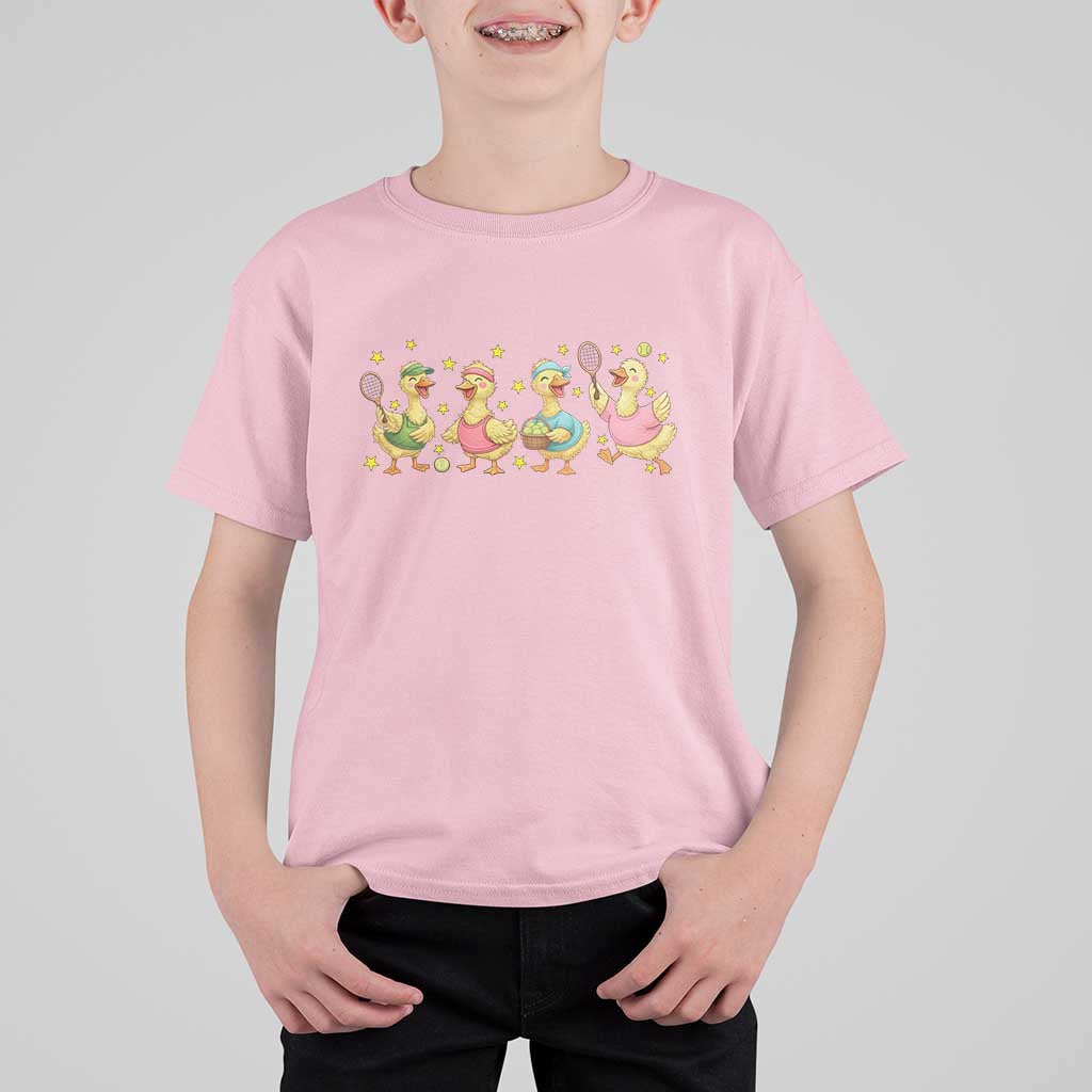 Funny Duck Playing Tennis T Shirt For Kid Farm Animal Lover - Wonder Print Shop