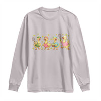 Funny Duck Playing Tennis Long Sleeve Shirt Farm Animal Lover - Wonder Print Shop