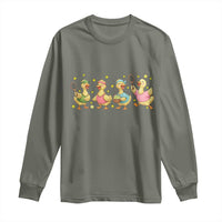 Funny Duck Playing Tennis Long Sleeve Shirt Farm Animal Lover - Wonder Print Shop
