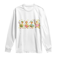 Funny Duck Playing Tennis Long Sleeve Shirt Farm Animal Lover - Wonder Print Shop