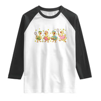 Funny Duck Playing Tennis Raglan Shirt Farm Animal Lover - Wonder Print Shop