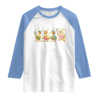 Funny Duck Playing Tennis Raglan Shirt Farm Animal Lover - Wonder Print Shop