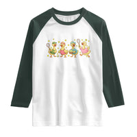 Funny Duck Playing Tennis Raglan Shirt Farm Animal Lover - Wonder Print Shop