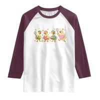 Funny Duck Playing Tennis Raglan Shirt Farm Animal Lover - Wonder Print Shop