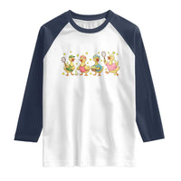 Funny Duck Playing Tennis Raglan Shirt Farm Animal Lover - Wonder Print Shop