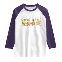 Funny Duck Playing Tennis Raglan Shirt Farm Animal Lover - Wonder Print Shop