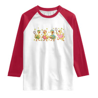 Funny Duck Playing Tennis Raglan Shirt Farm Animal Lover - Wonder Print Shop