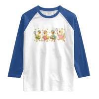 Funny Duck Playing Tennis Raglan Shirt Farm Animal Lover - Wonder Print Shop