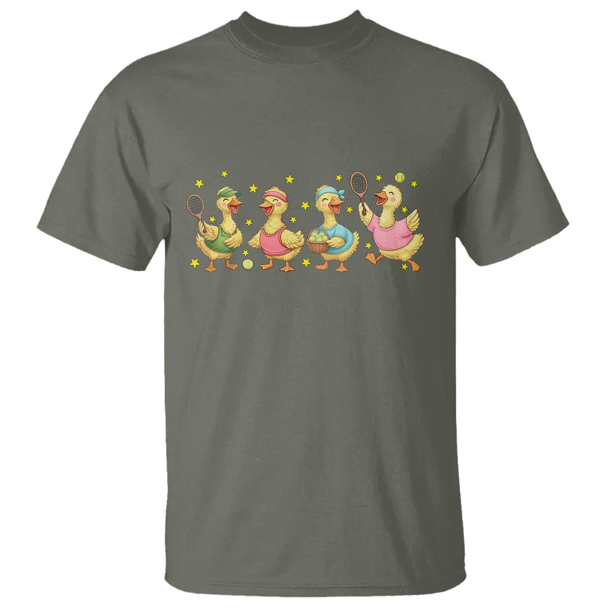 Funny Duck Playing Tennis T Shirt Farm Animal Lover - Wonder Print Shop