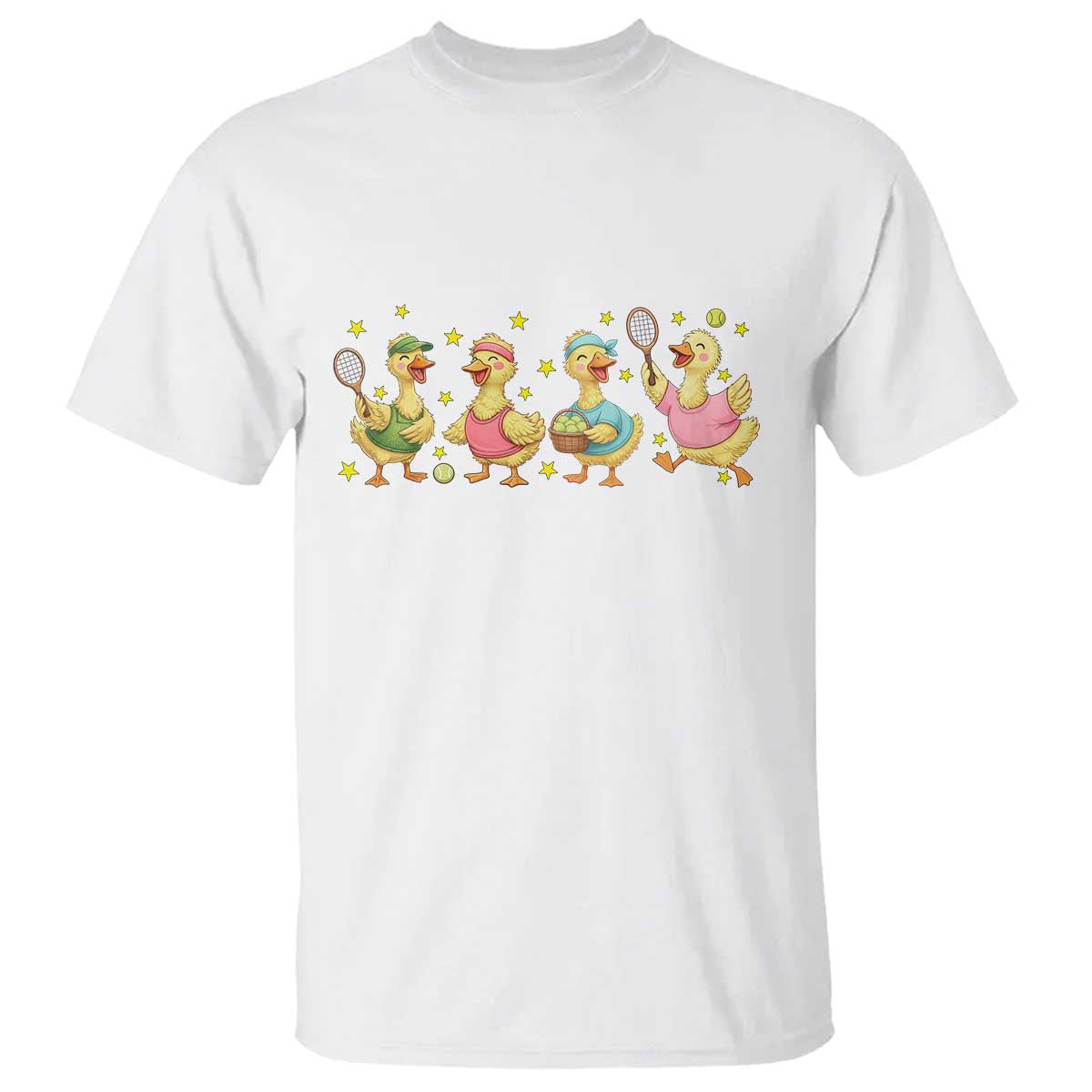 Funny Duck Playing Tennis T Shirt Farm Animal Lover - Wonder Print Shop